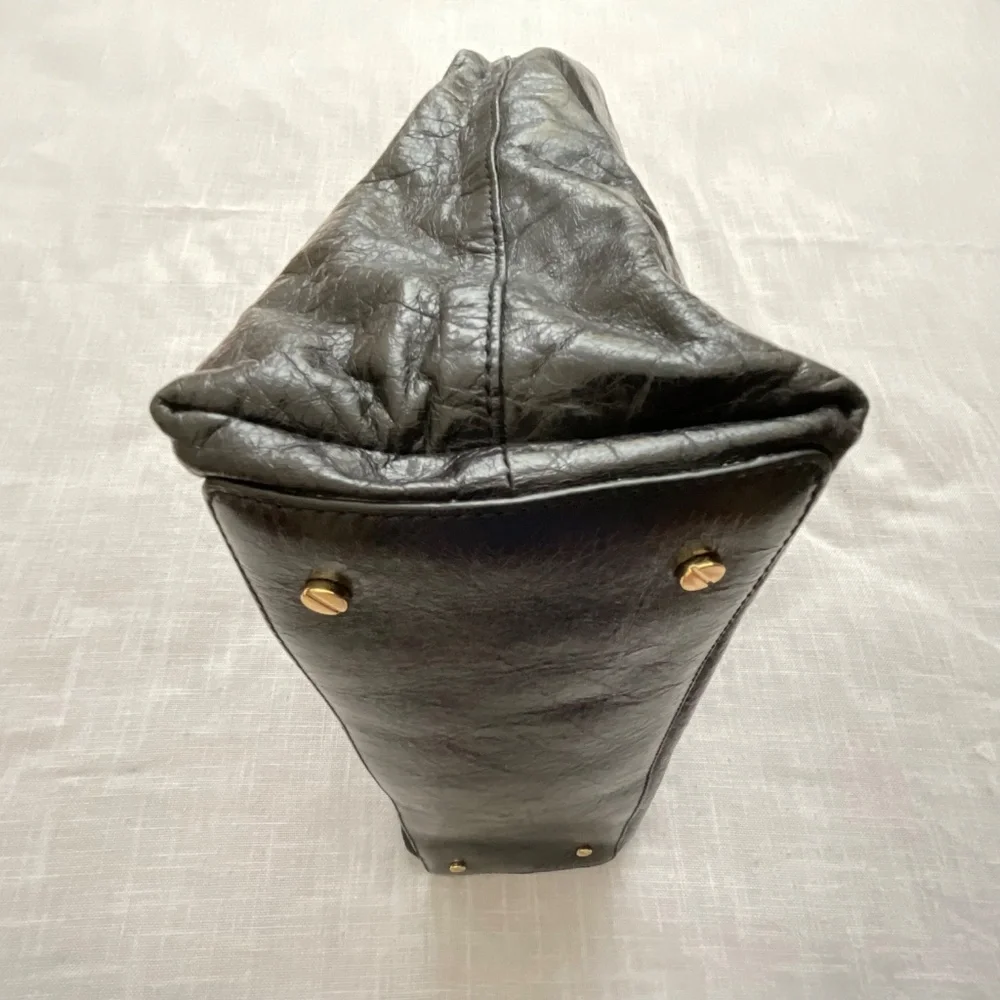 Tory Burch Black “Dena Distressed Leather Handbag - Picture 13 of 16
